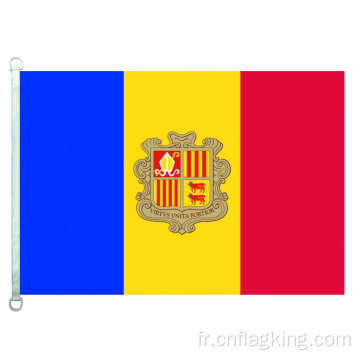 Drapeau national d&#39;Andorre 100% polyester 90*150CM Bannière d&#39;Andorre